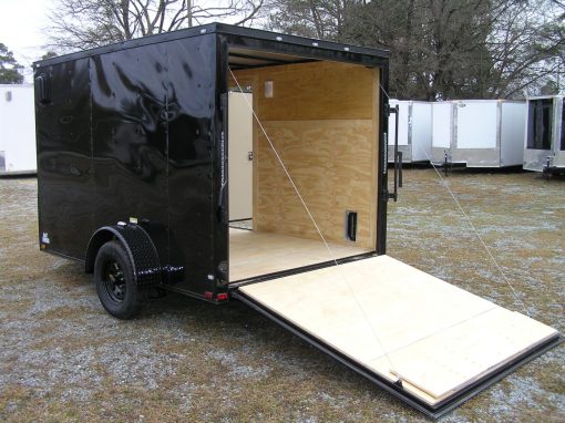 Quality Cargo 7x10 SA Trailer - Black, Ramp, Side Door, Extra Height, Electric Brakes, Blackout - Image 4