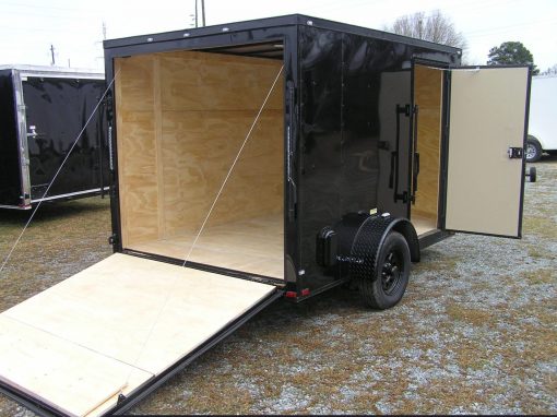 Quality Cargo 7x10 SA Trailer - Black, Ramp, Side Door, Extra Height, Electric Brakes, Blackout - Image 8