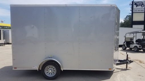 Quality Cargo 7x12 SA Trailer - Silver Frost, Ramp, Brakes, Extra Height