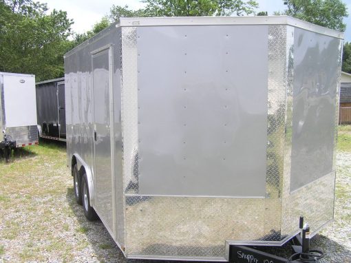Quality Cargo 8.5x14 TA Trailer - Silver Frost, Ramp, Side Door, and D-Rings - Image 12