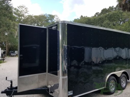 Quality Cargo 8.5x16 TA Trailer - Black, Ramp, Front Door, Concession Doors, 30 Amp Electrical Package and A/C - Image 2