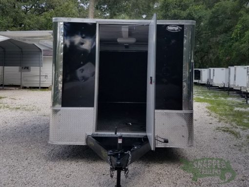 Quality Cargo 8.5x16 TA Trailer - Black, Ramp, Front Door, Concession Doors, 30 Amp Electrical Package and A/C - Image 15