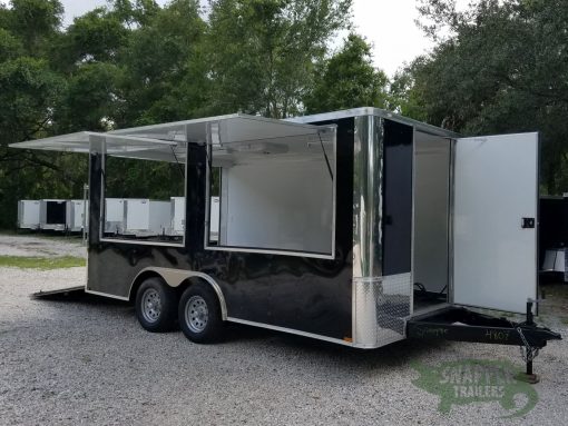 Quality Cargo 8.5x16 TA Trailer - Black, Ramp, Front Door, Concession Doors, 30 Amp Electrical Package and A/C - Image 14