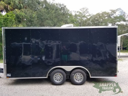 Quality Cargo 8.5x16 TA Trailer - Black, Ramp, Front Door, Concession Doors, 30 Amp Electrical Package and A/C - Image 5