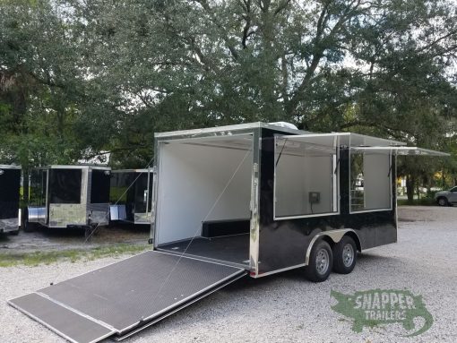 Quality Cargo 8.5x16 TA Trailer - Black, Ramp, Front Door, Concession Doors, 30 Amp Electrical Package and A/C - Image 10