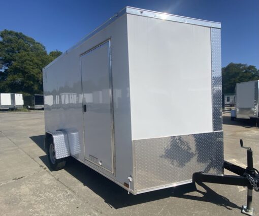 Diamond Cargo 7x12 TA Trailer - White, Ramp, Side Door, Extra Height - Image 10