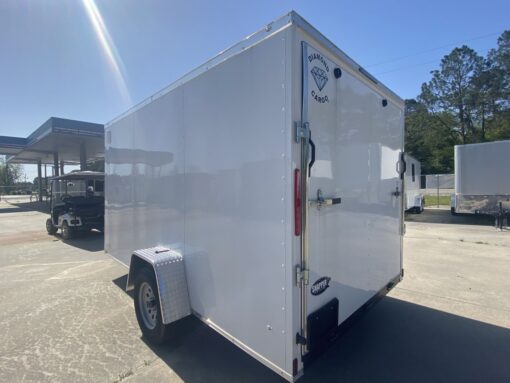 Diamond Cargo 7x12 TA Trailer - White, Ramp, Side Door, Extra Height - Image 4