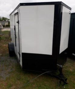 Quality Cargo 6x12 SA Trailer - White, Ramp, Side Door, Extra Height, Blackout Package, BL