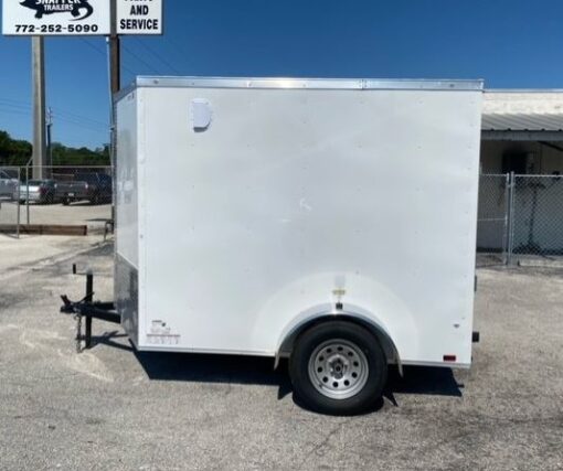Douglas Trailers 6x8 SA Trailer - White, Ramp, Side Door - Image 3