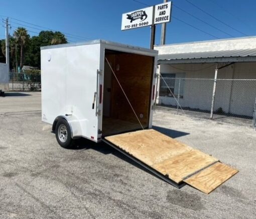 Douglas Trailers 6x8 SA Trailer - White, Ramp, Side Door - Image 4