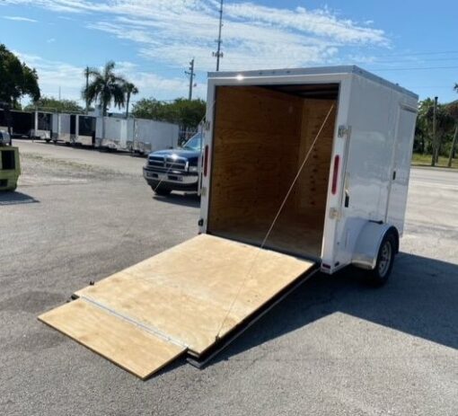Douglas Trailers 6x8 SA Trailer - White, Ramp, Side Door - Image 6