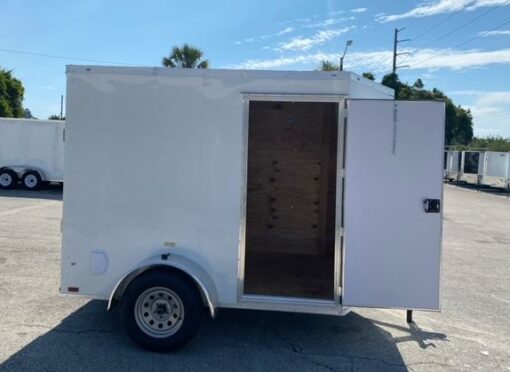 Douglas Trailers 6x8 SA Trailer - White, Ramp, Side Door - Image 8