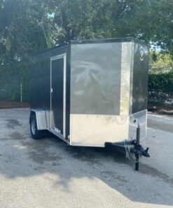 Diamond Cargo 6x10 SA Trailer - Charcoal, Ramp, Side Door, Extra Height