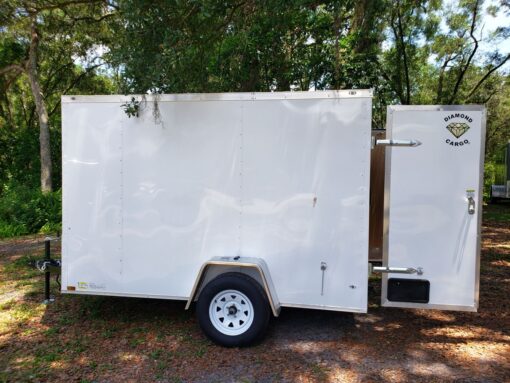 Diamond Cargo 6x10 SA Trailer - Black, Barn Doors, Side Door, Extra Height - Image 4