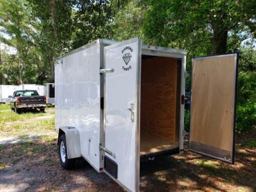 Diamond Cargo 6x10 SA Trailer - Black, Barn Doors, Side Door, Extra Height - Image 6