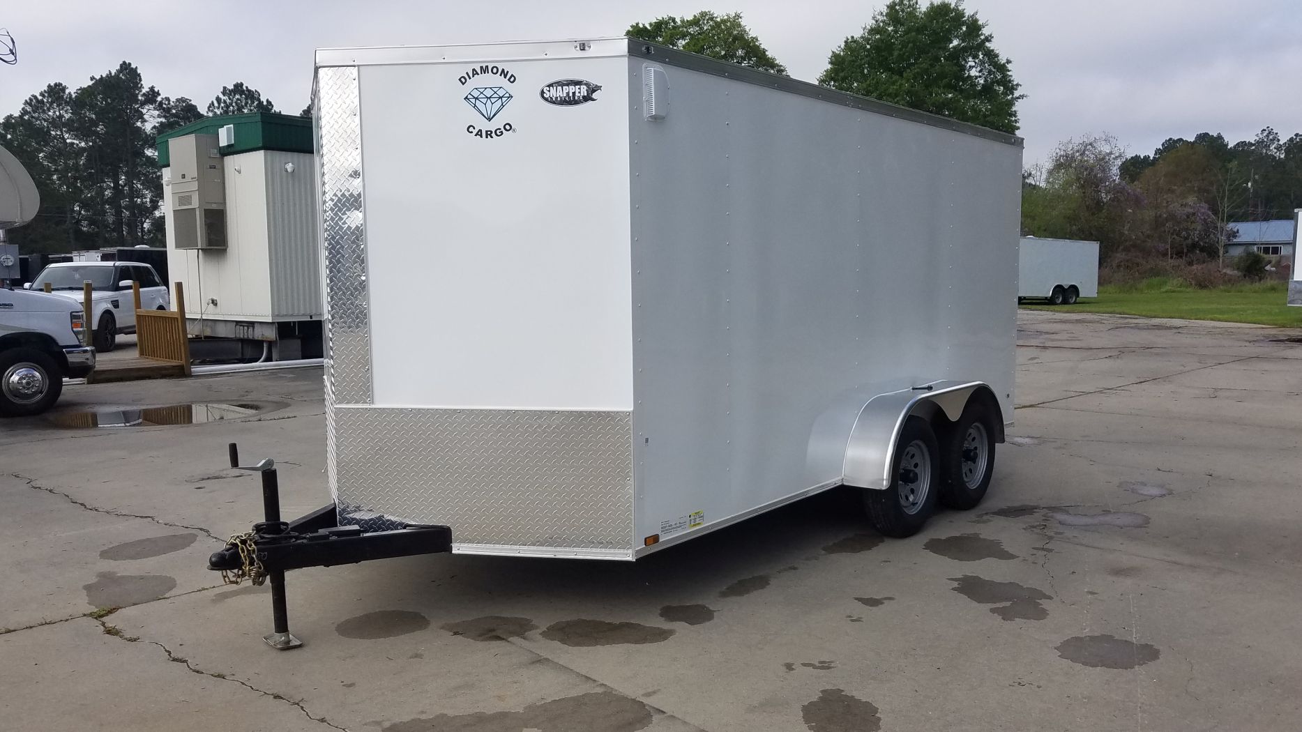 Diamond Cargo 7x14 TA Trailer - White, Ramp, Side Door, Extra Height - Image 3