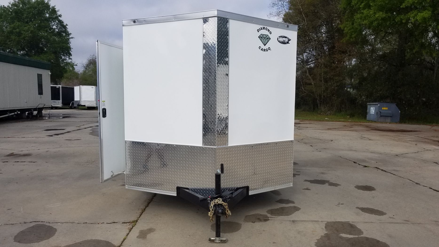 Diamond Cargo 7x14 TA Trailer - White, Ramp, Side Door, Extra Height - Image 15