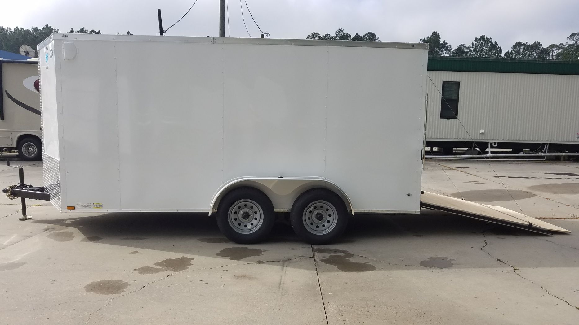 Diamond Cargo 7x14 TA Trailer - White, Ramp, Side Door, Extra Height - Image 4