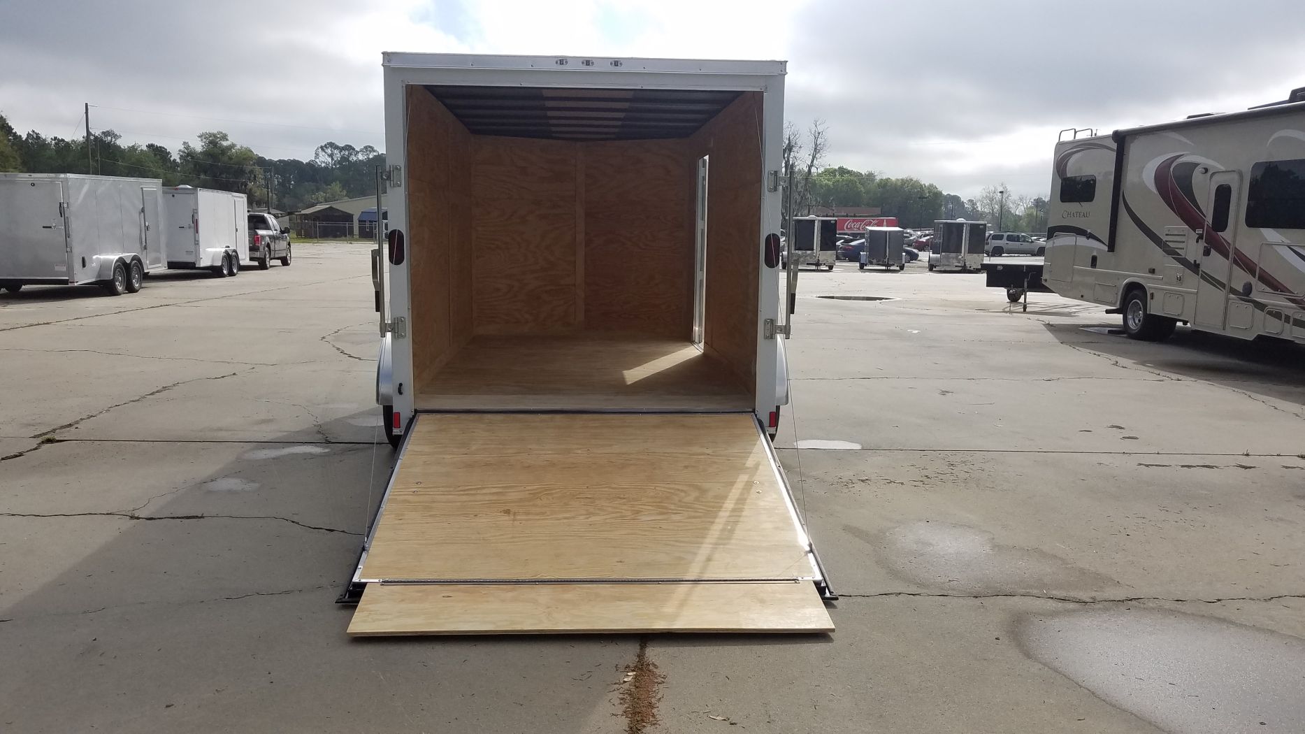 Diamond Cargo 7x14 TA Trailer - White, Ramp, Side Door, Extra Height - Image 8