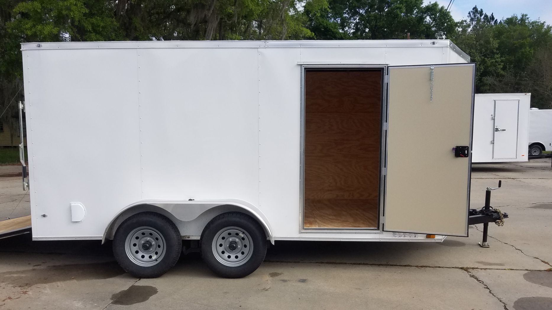 Diamond Cargo 7x14 TA Trailer - White, Ramp, Side Door, Extra Height - Image 12