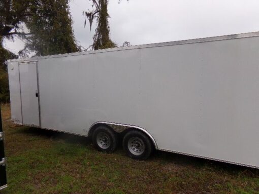 Diamond Cargo 8.5x24 TA Trailer - White, Ramp, Side Door, 5K Axles, D-Rings - Image 3
