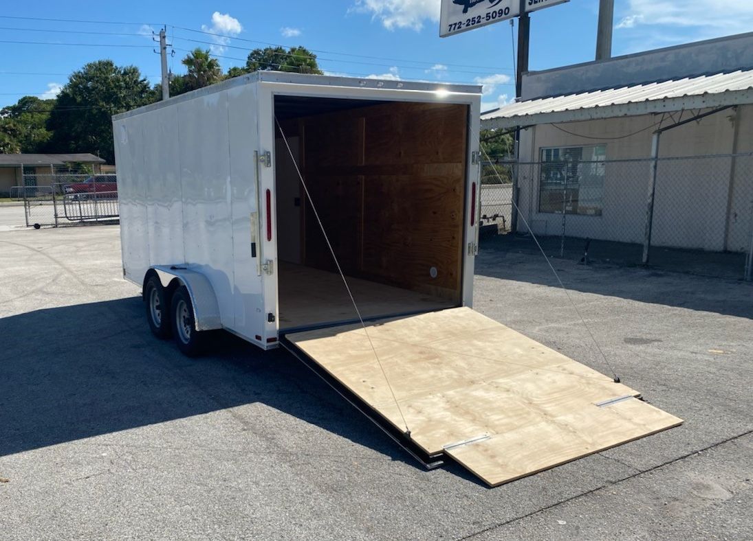 Douglas Trailers 6x12 SA Trailer - White, Ramp, Side Door - Image 4