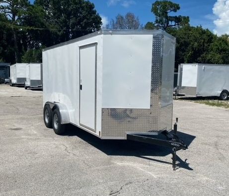 Douglas Trailers 6x14 TA Trailer - White, Ramp, Side Door