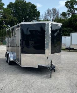 Douglas Trailers 7x14 TA Trailer - Black, Ramp, Side Door