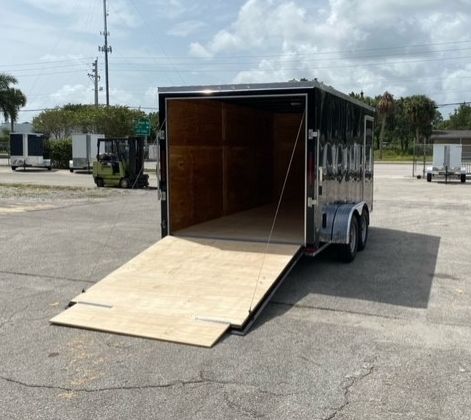 Douglas Trailers 7x14 TA Trailer - Black, Ramp, Side Door - Image 7