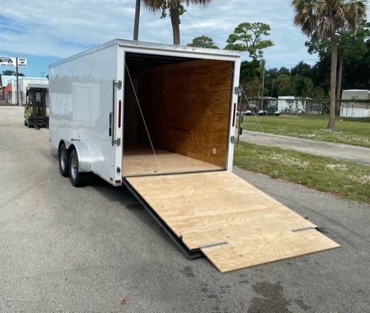 Douglas Trailers 7x16 TA Trailer - White, Ramp, Side Door - Image 4